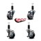 Service Caster 3'' Thermoplastic Rubber Wheel Swivel 1-1/4'' Expanding Stem Caster Set 2 Brakes, 4PK SCC-EX20S314-TPRB-2-TLB-2-114 - alternate 5